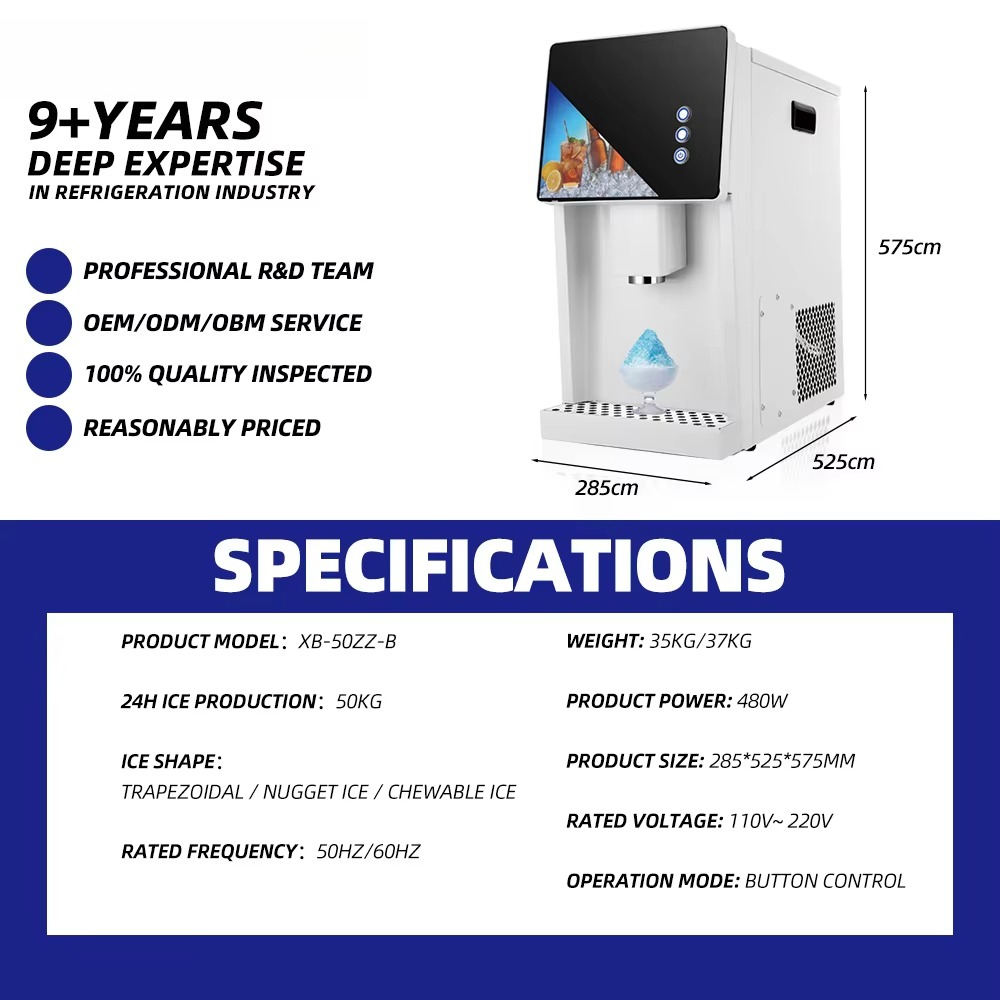 Wholesale 50 KG/24 h Home Nugg - Ice Machine 50Kg Nugget recension och pris