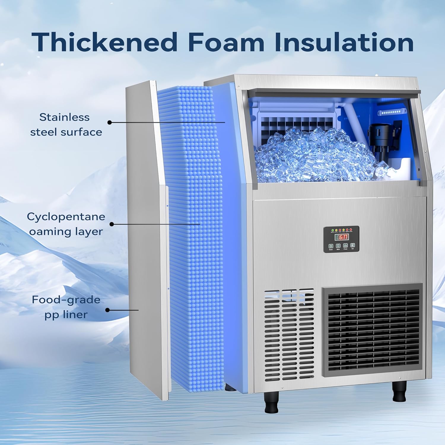 200LBS/24H Under Counter Comme - Commercial Ice Maker Air Cooled recension och pris